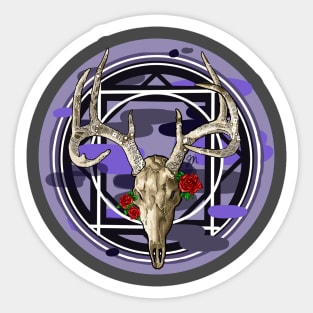 Antlers and Roses Sticker